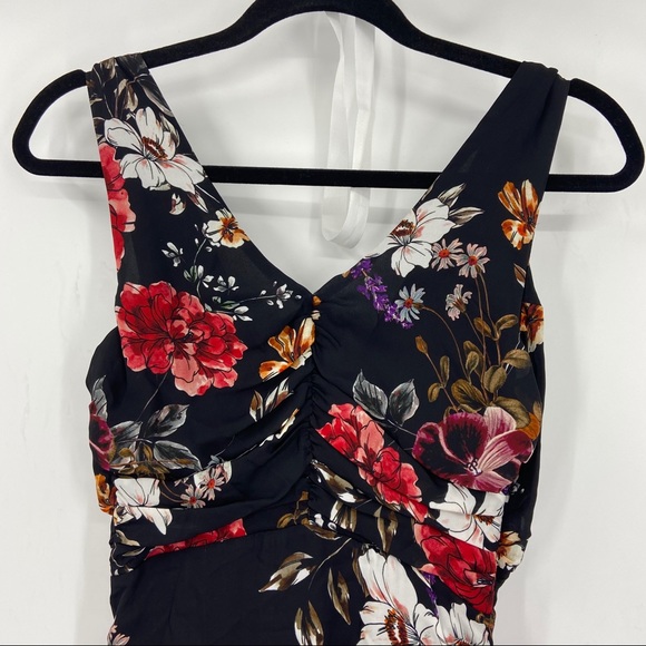 NICHOLAS Drape Front Ruched Floral Print Dress - Picture 13 of 16